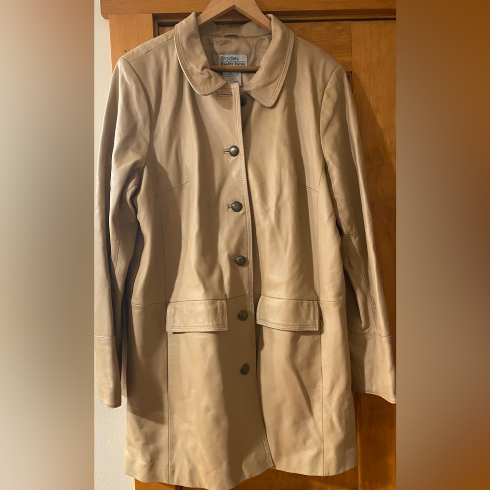 Bradley Bayou Genuine Leather Coat Camel Tan Fully Lined 100% Car Coat - Picture 1 of 12